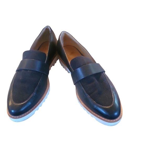 14th and Union Stylish Black Slip on Loafers with White Soles Size 9 1/2 M - Picture 7 of 9